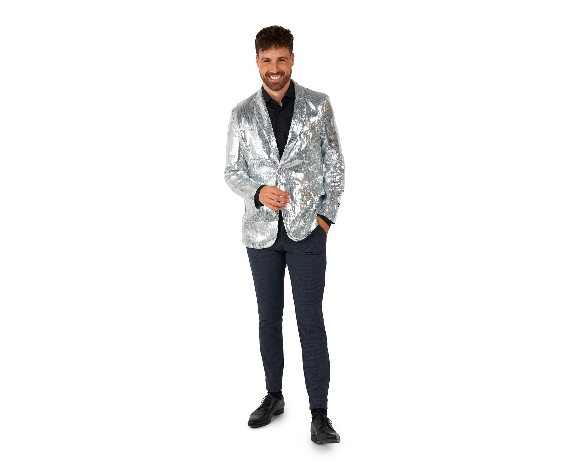 Jacket adult Sequins Silver, size 56/58 (XL)